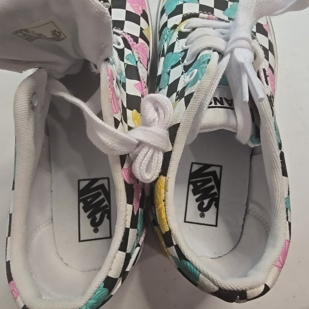Vans Off the Wall Butterfly Checked Pattern‎ 721356 Missy Shoes Size 1.5 - Picture 7 of 7
